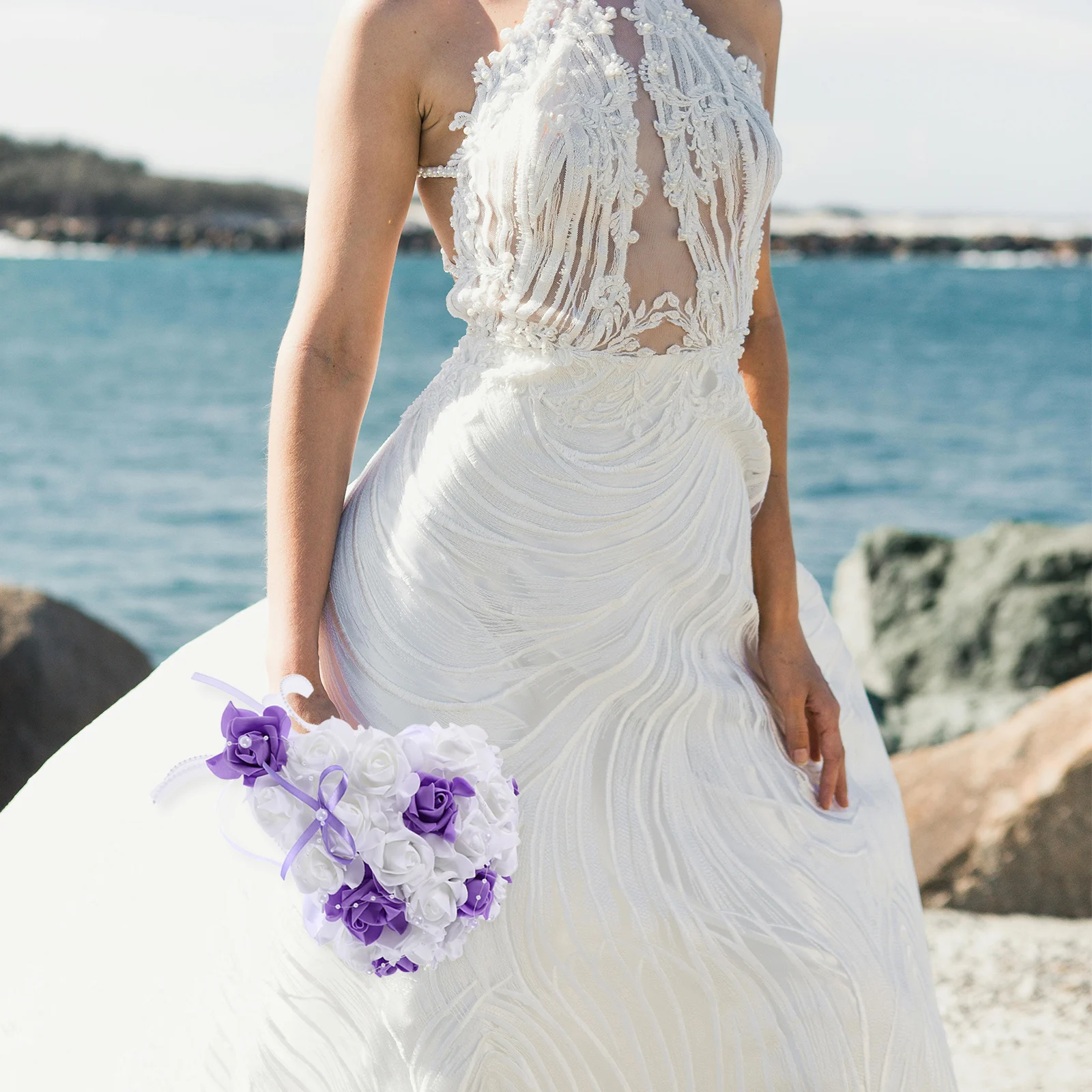 

Wedding Bouquet Artificial Flowers Decoration Rose Bride Bridal Bouquets Hand Lifelike Simulated Floral Wedding Accessories