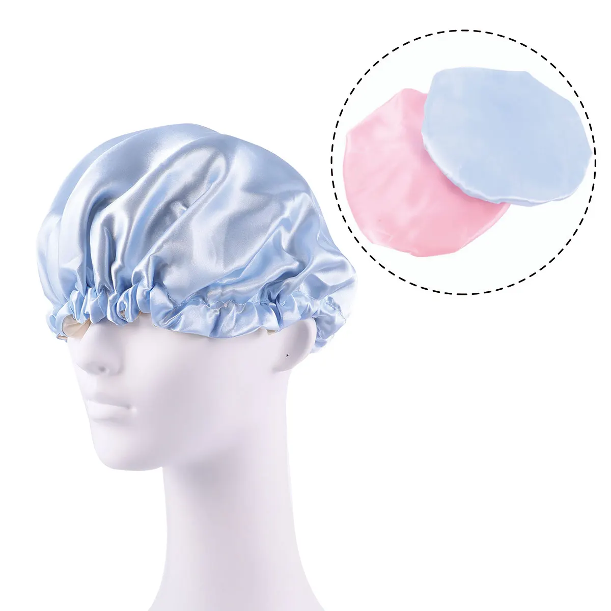 

2pcs Candy Color Haircare Hats Kids Sleeping Wide Brim Baby Shower Cap Comfortable Keeps Hair In Place Suitable For