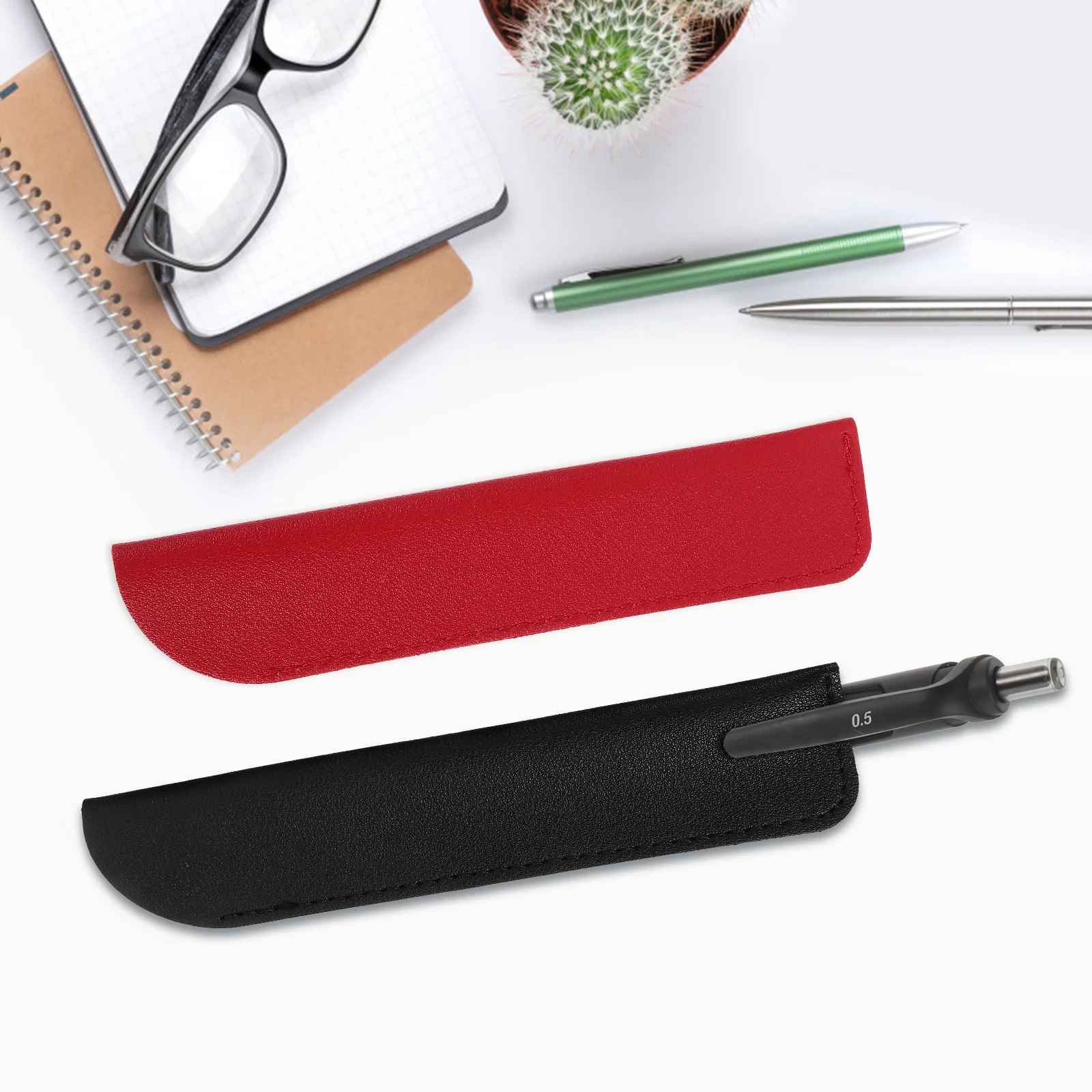 

4pcs Black Pen Case Storage Bags for Ballpoint Fountain Pens Lightweight Gift Office College Use Art Supplies