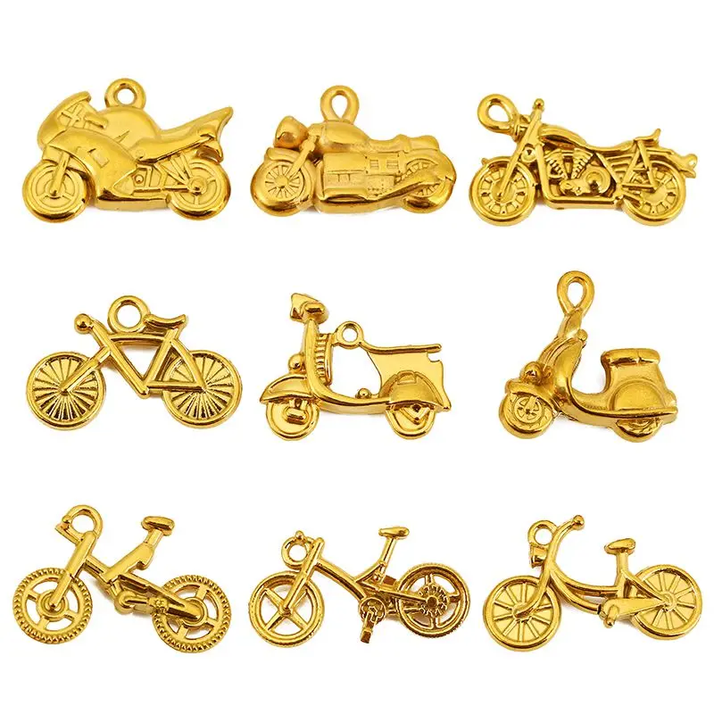 

3pcs Stainless Steel Vintage Punk Motorcycle Bicycle Charms for Necklace Rock Locomotive Pendant DIY Jewelry Making Accessories