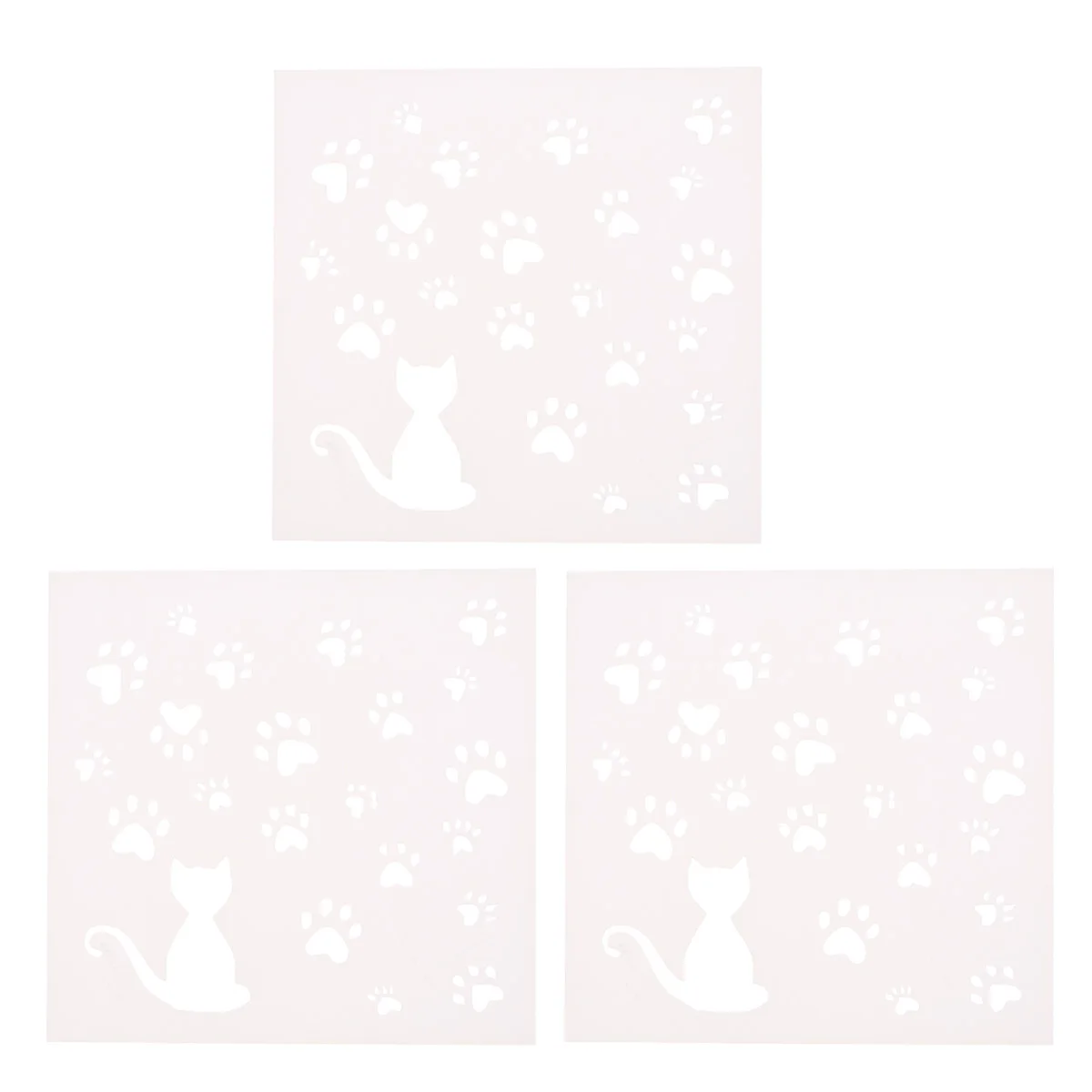 

3 pcs Cat Painting Board Hollow Out Drawing Stencils Durable Templates for Graffiti DIY Crafts Creativity Kids