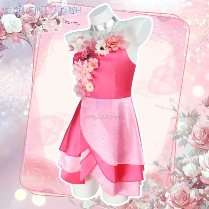 Halloween Costume Halloween Cartoon s9 Princess Flora Cosplay Pink Dress Skirt Elf Girls Costume Roleplay Fairy Anime Cosplay view 4