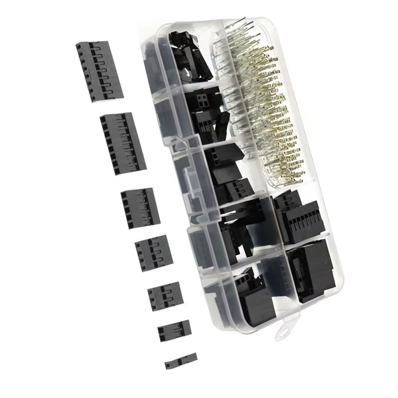 310pcs/set Dupont Wire Jumper Pin Header Connector Housing Kit Male Crimp Pins+Female Pin Connector Terminal Pitch With Box