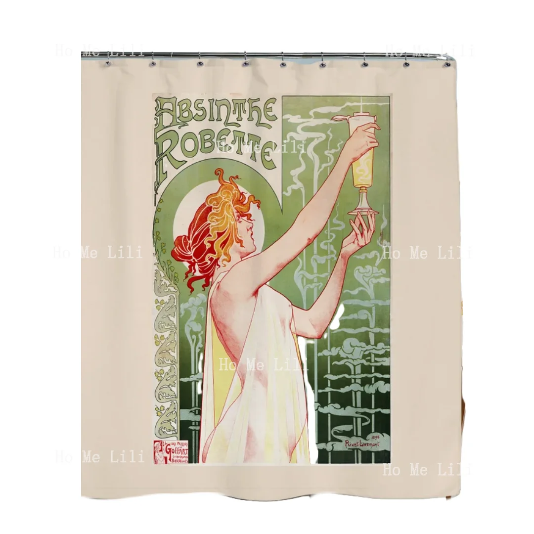 1920s Art Shower Curtain Decor Art Nouveau Artwork Decor Gifts Whimsical Decor For Bathroom