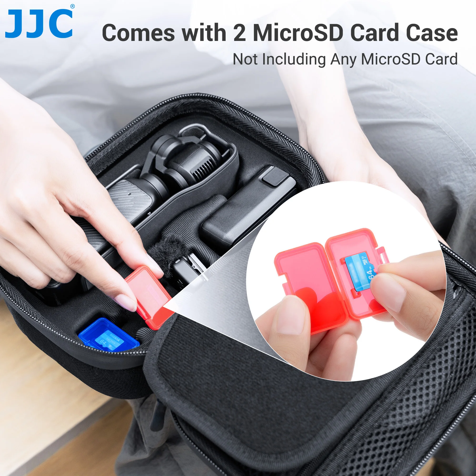 JJC Durable EVA Camera Bag Case for DJI Osmo Pocket 3 Carrying Camera Pouch with Mesh Pockets Strap Action Camera Accessories - view 3