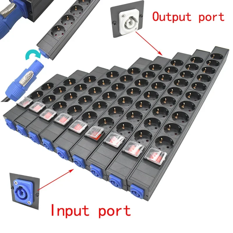 PDU power board network cabinet rack intelligent Schuko Powerlink box audio 3P aviation socket 2-10AC EU socket