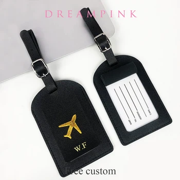 Spersonalizowana nazwa Przywieszka do bagażu Niestandardowe litery DIY Prezent Samolot ID Adres Uchwyt na etykietę Kobiety Mężczyźni Walizka Akcesoria podróżne