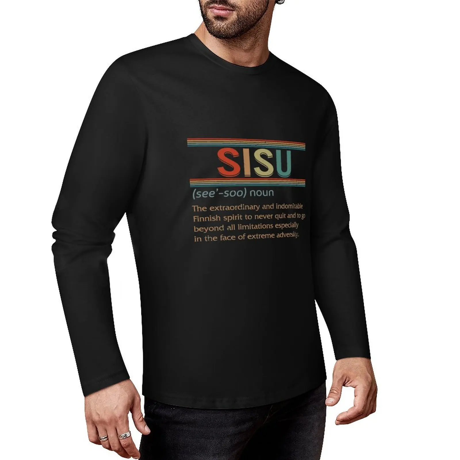 Sisu Noun Shirt, Sisu Definition T-Shirt, Finnish Spirit Tee, Finnish Determination Gift, Finland Lover, Suomi Gift Long T-Shirt