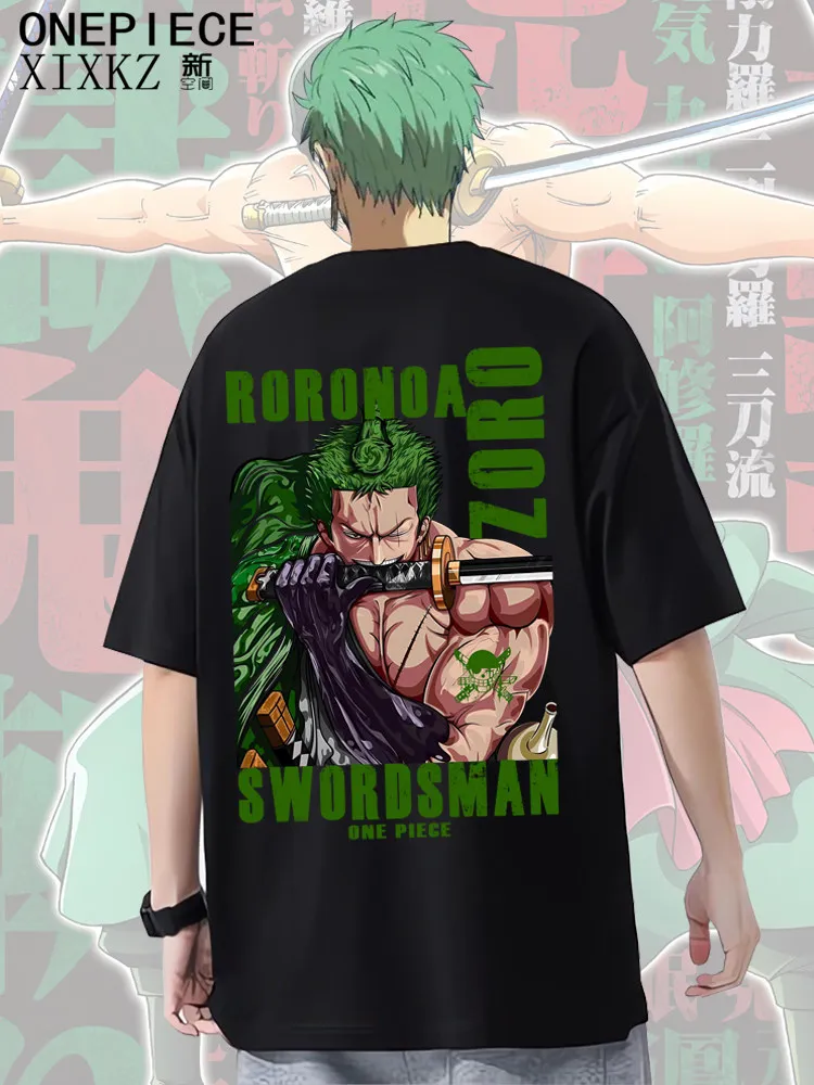 

Футболка ONE PIECE, мужская повседневная футболка из чистого хлопка с круглым вырезом, одежда с короткими рукавами, летняя спортивная повседневная одежда с короткими рукавами, топ