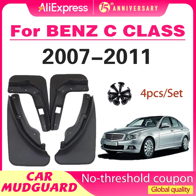 

For Mercedes BENZ C Class W204 2007 2008 2009 2010 2011 Mudflaps Splash Flaps Guards Mudguards