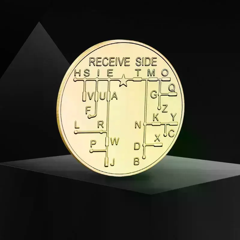 [MA]1Pcs Morse-code Learning Tools For Novice Radio Enthusiasts And History Buffs Morse-code Training Coin Commemorative Badge