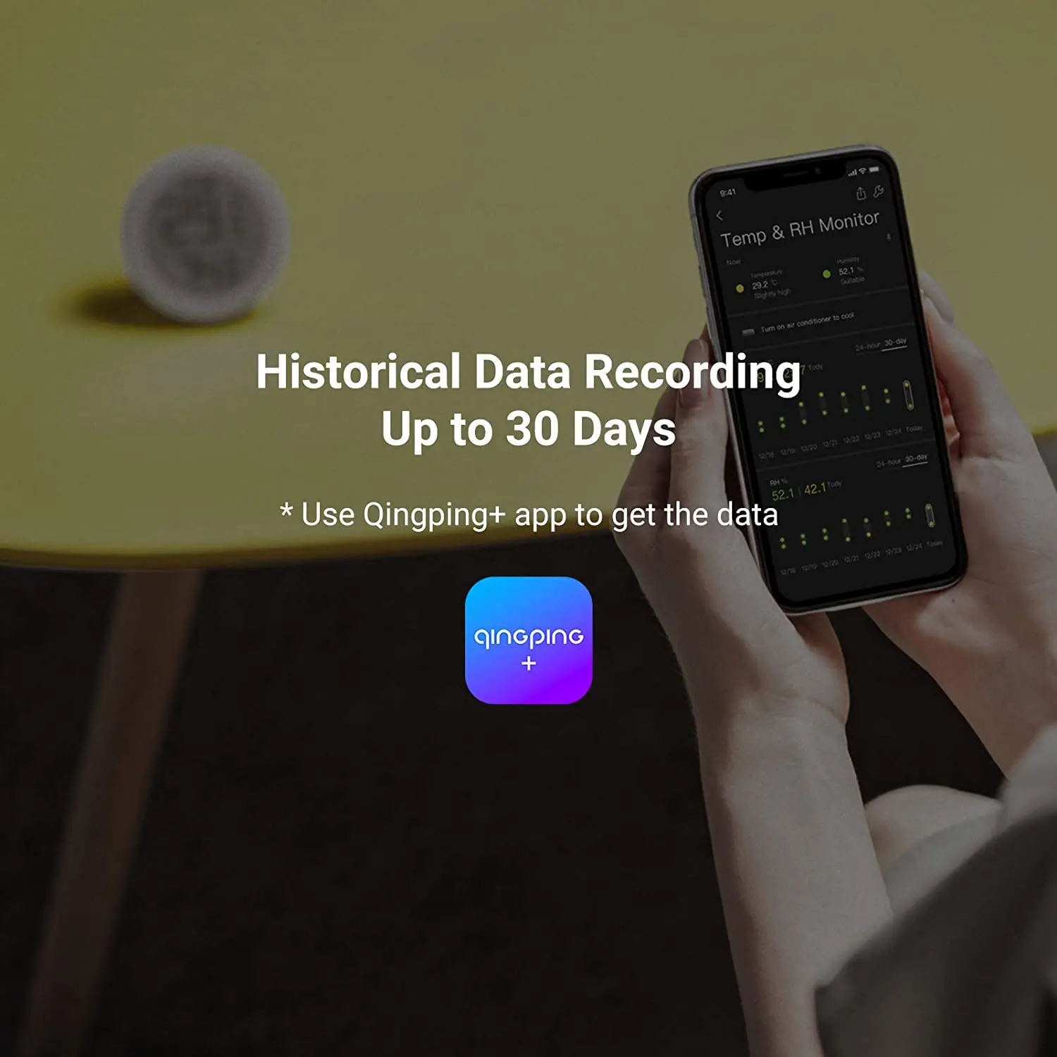 Qingping Temperature Humidity Sensor Digital High-precision Indoor LCD Screen Data Automatic Recording For Xiaomi Apple HomeKit