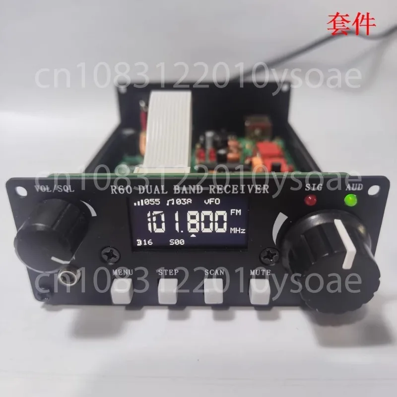 

DIY Kits R60 88-108Mhz Air Band 118-136Mhz FM Broadcast/Aviation Band PLL Receiver Secondary Frequency Conversion with Case
