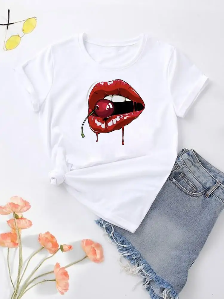 Graphic T-shirt Clothes Lady Fashion Print Summer Rabbit Leopard Trend Cute 90s Women Short Sleeve Female Shirt Tee