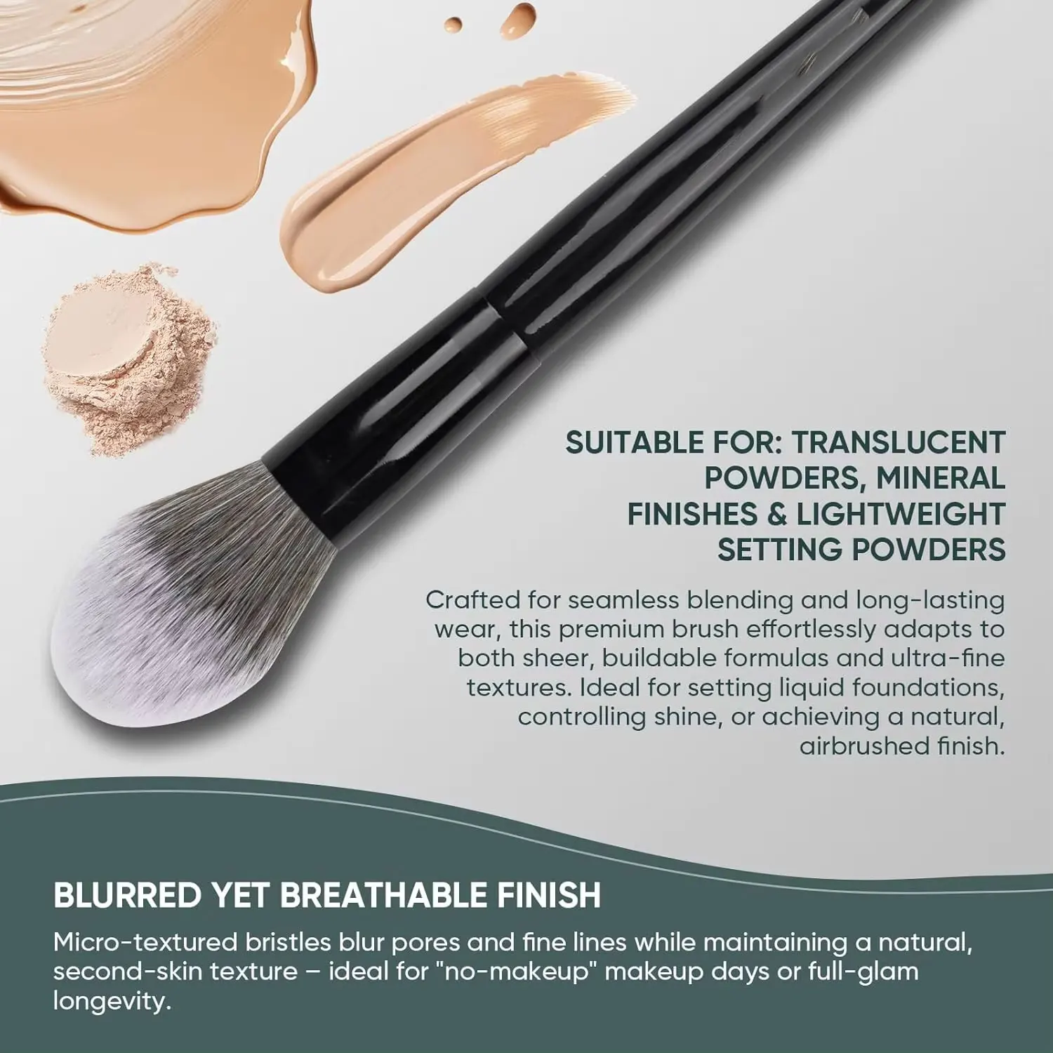 Precision Powder Makeup Brushes Black #59 Setting Make up Brush Blush Bronzer Round head Face cosmetic tools soft