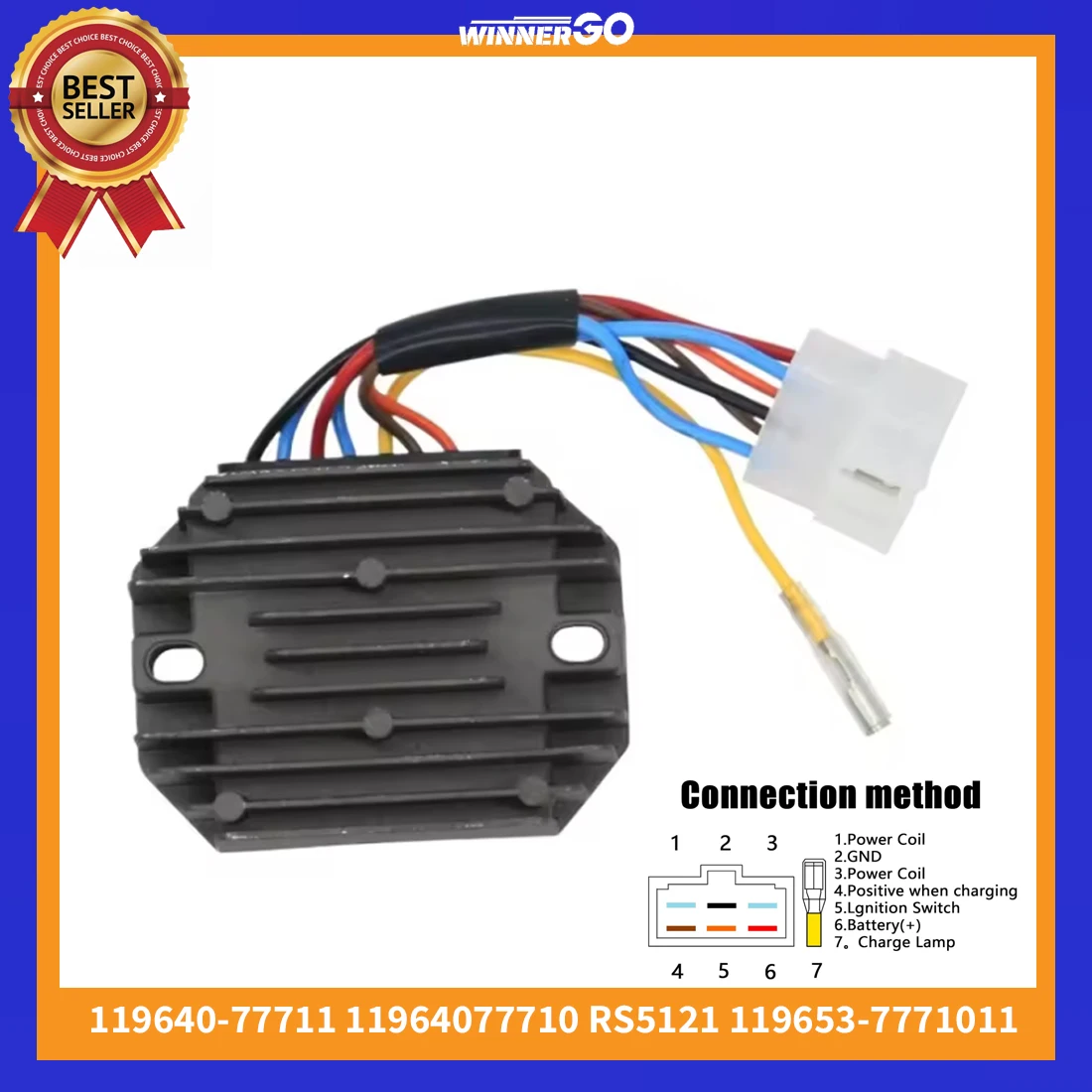 12V 280W Regler Gleichrichter für Komatsu Yanmar 3TNE74 3D74E 3D68E 119640-77710 11964077710 11964077711 11965377710 11965377711 11965377710 Dieselmotoren Maschinen Zubehör – Detail 1