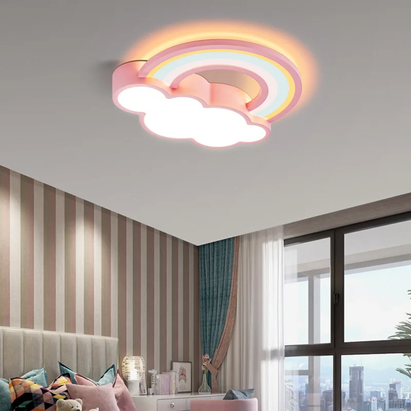 Modern LED Cartoon Ceiling Lamp Children Room Lighting Living Bedroom Cloud Rainbow Hotel Apartment Nordic Interior Decor Light