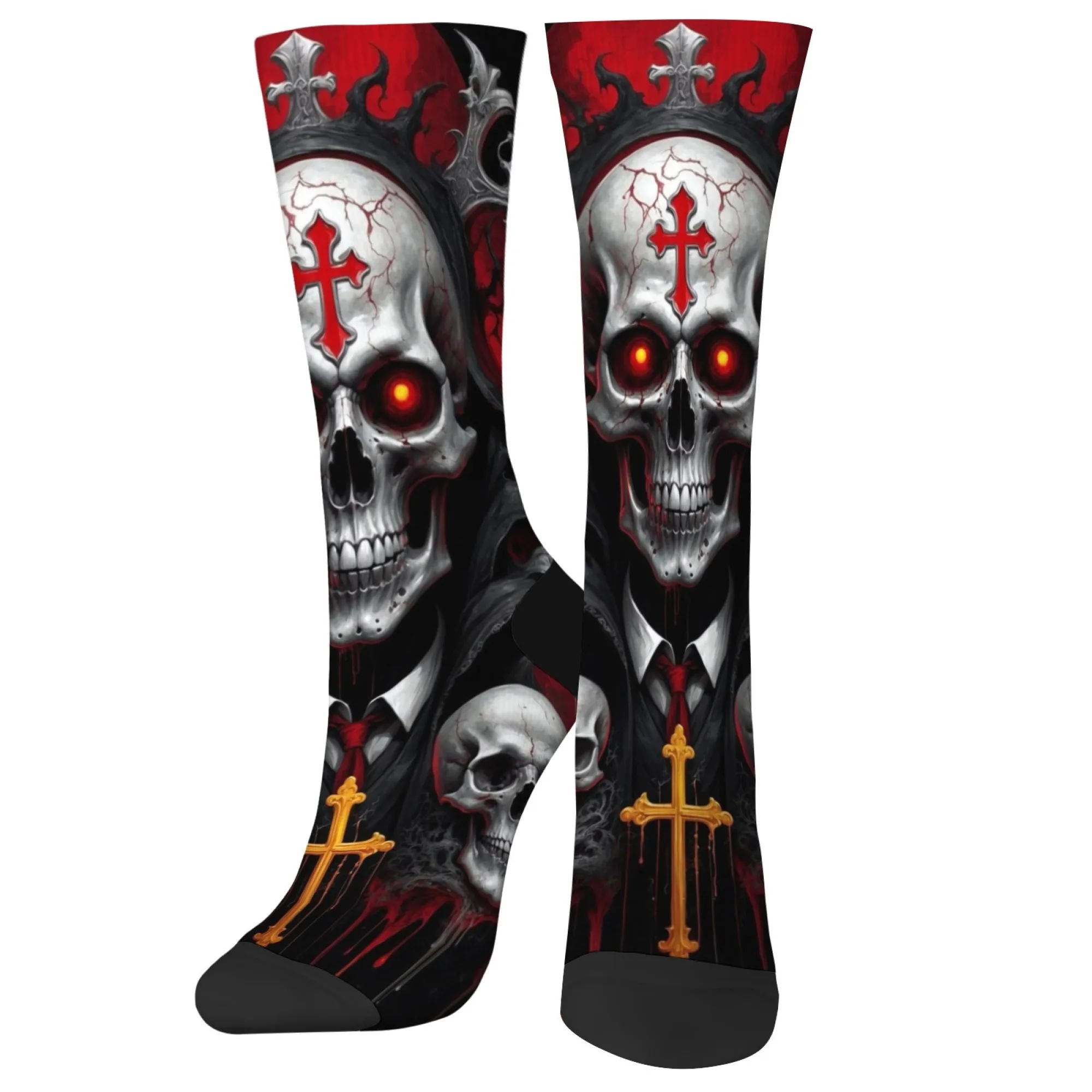 Croix crâne mode hommes chaussettes Harajuku Style rétro fou rue Hip Hop heureux chaussettes nouveauté drôle équipage chaussettes décontracté fête cadeau