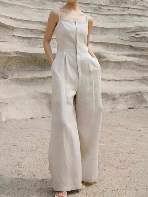 

Женские цельные льняные брюки с высокой талией, прямые, длинные, модные, летние, осенние, новые, элегантные, стильные