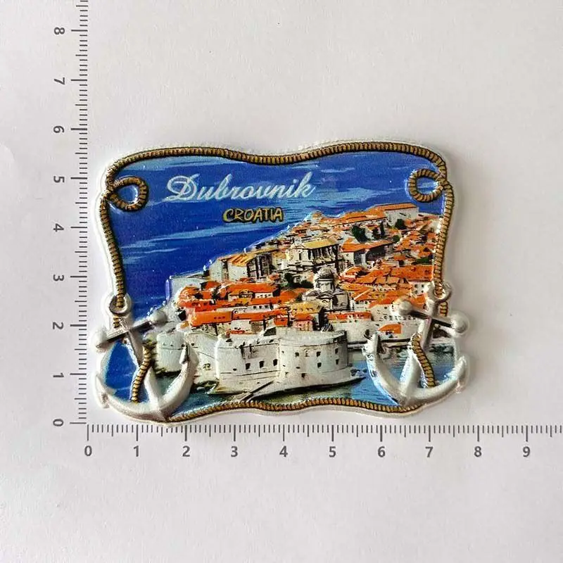 3D Dubrovnik Croatia Fridge Magnet - Painted Cityscape Souvenir, Adriatic Coast Travel Gift,Unique Refrigerator Decor