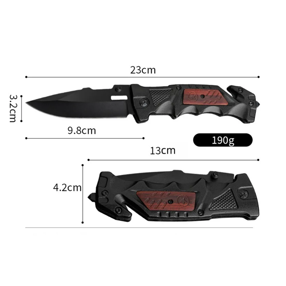 سكين خارجي تكتيكي عالي الصلابة من الفولاذ المقاوم للصدأ قابل للطي في الهواء الطلق للدفاع عن النفس سكين فواكه حاد محمول #6