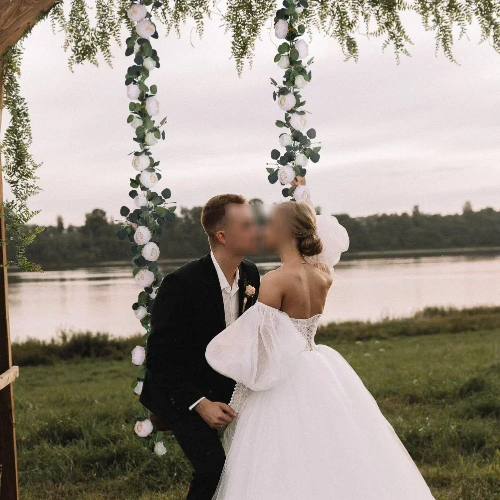 

Украшения для вечеринок, цветочная гирлянда из эвкалипта, искусственные цветочные композиции, искусственная цветочная гирлянда из эвкалипта