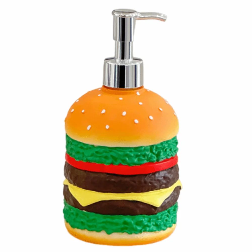 

Cartoon Hamburger Shaped Soap Dispenser Manual Press Cute Shower Gel Bottles Practical Large Capacity Hand Sanitizer Holder
