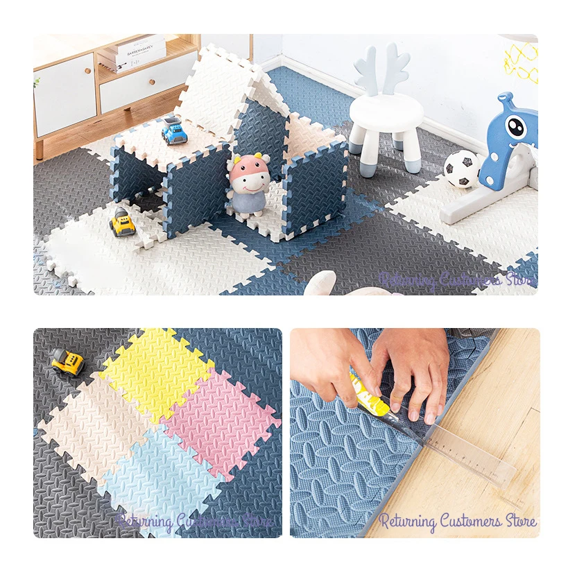 30*30CM Floor Mat for Children Non-Slip Baby Puzzle Mat Play Mat EVA Foam Interlocking Exercise Tiles Rugs Bebe Mattres for Kid