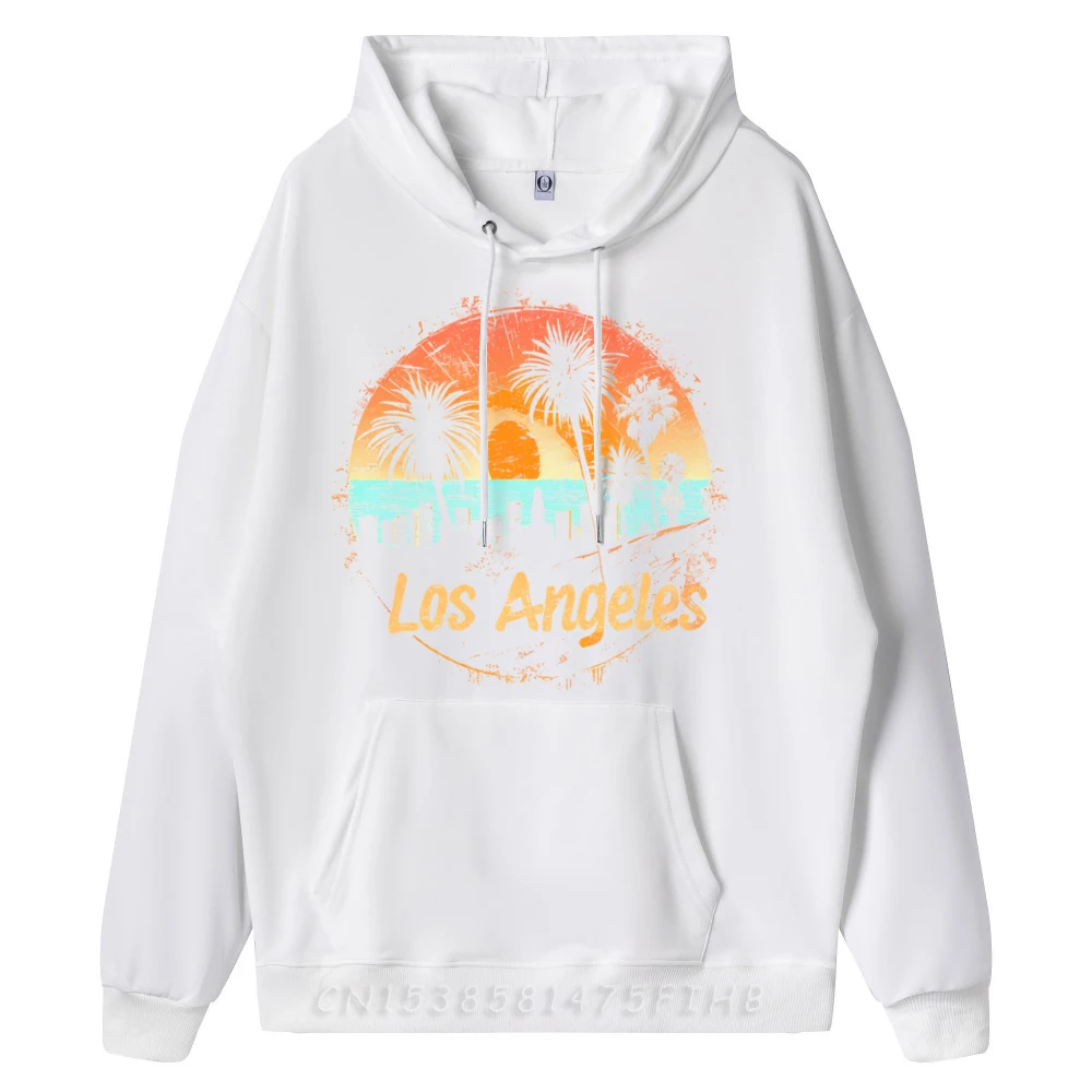 La Los Angeles California Ca Vintage 70s 80s Beach Palm Tree Printed Sweater Anime Pullover Hoodies Holidays