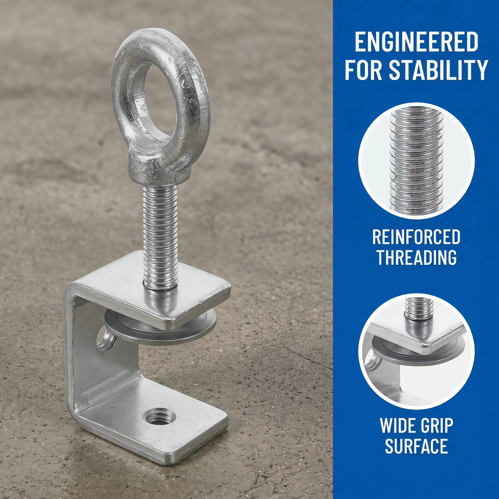 Stainless Steel C Clamp with Reinforced Frame for Precision Alignment Bonding Gluing and Temporary Fastening in Metalworking - view 5
