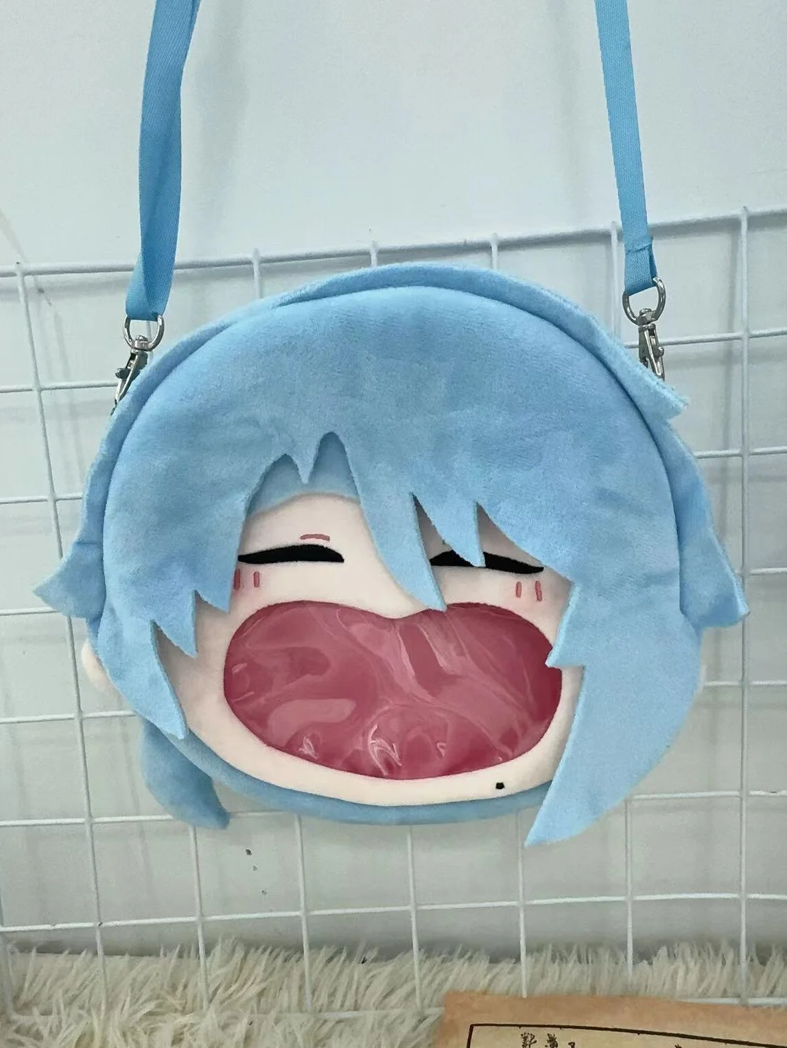 Genshin Impact Kamisato AyatoCartoon Big Mouth Plushie Plush Doll Backpack Purse Crossbody Bags Handbags Itabag Anime Figure Toy