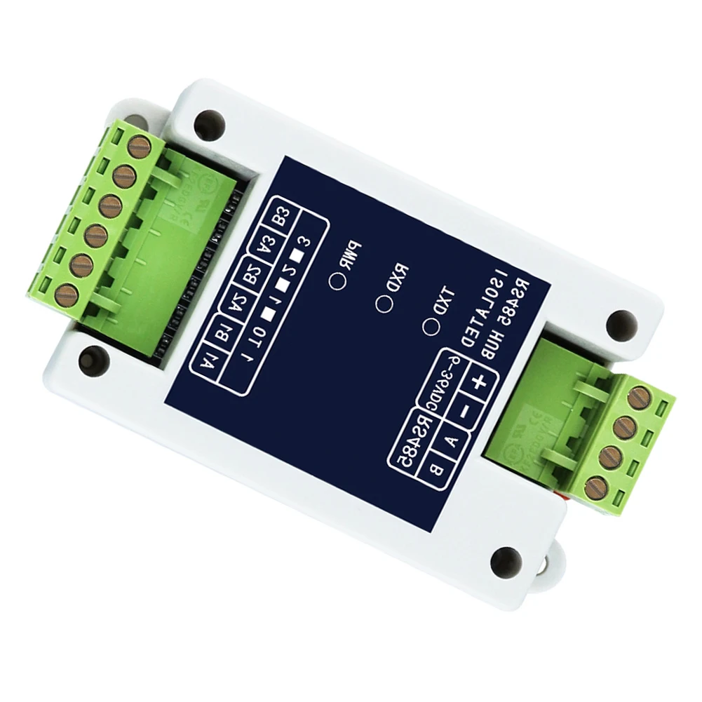 1-Channel RS485 Hub for Signal Extension and Isolation Compatible with PLCs Drives and Sensors 35mm Rail Mount