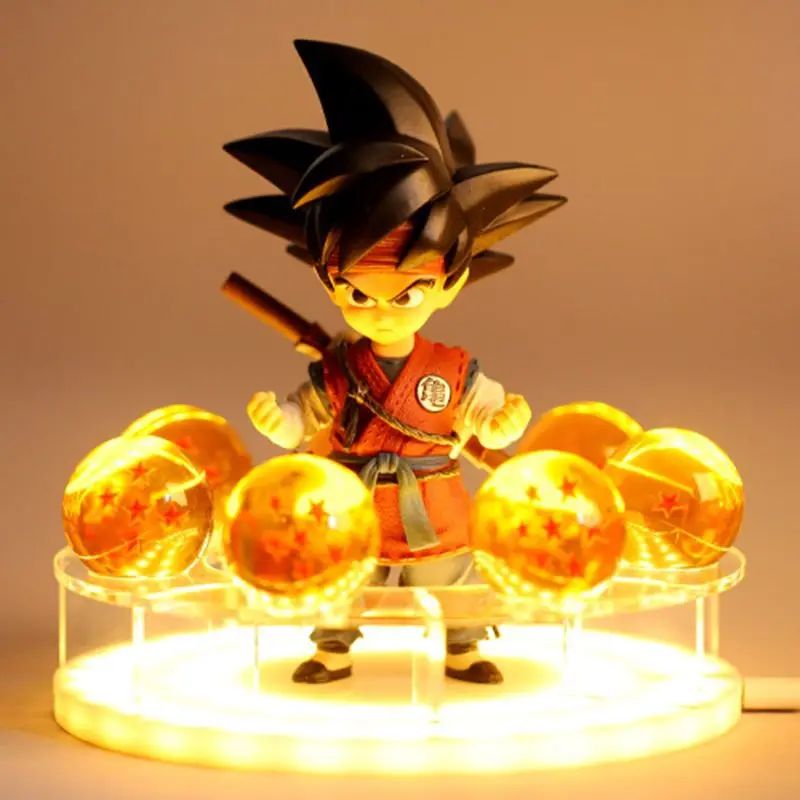 Dragon Ball Son Goku Animation periferiche Battle versione danneggiata Crystal LED Lamp comodino Desktop Ornament giocattolo creativo per ragazzi