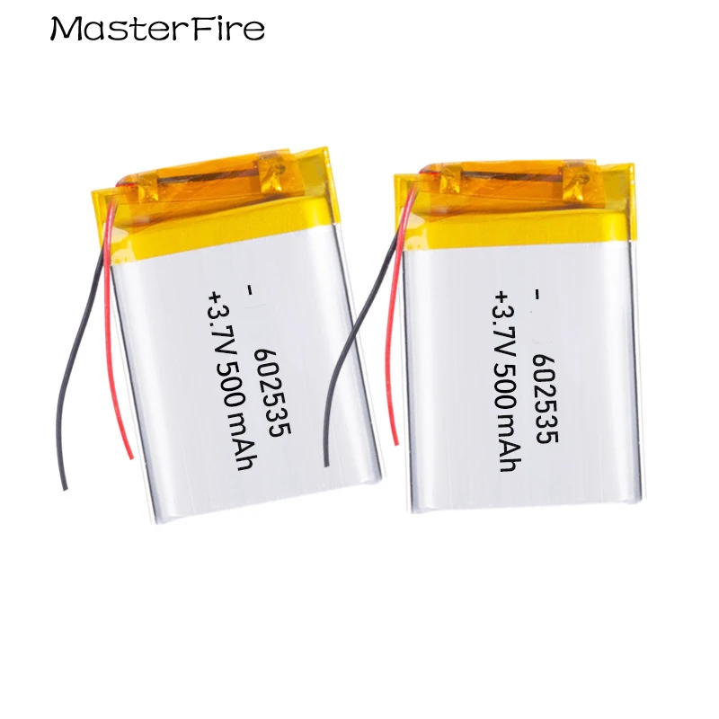 20pcs/lot 3.7V 500mah Rechargeable Lithium Polymer Battery 602535 for Bluetooth Headset Speaker Smart Watch MP3 MP4 Batteries