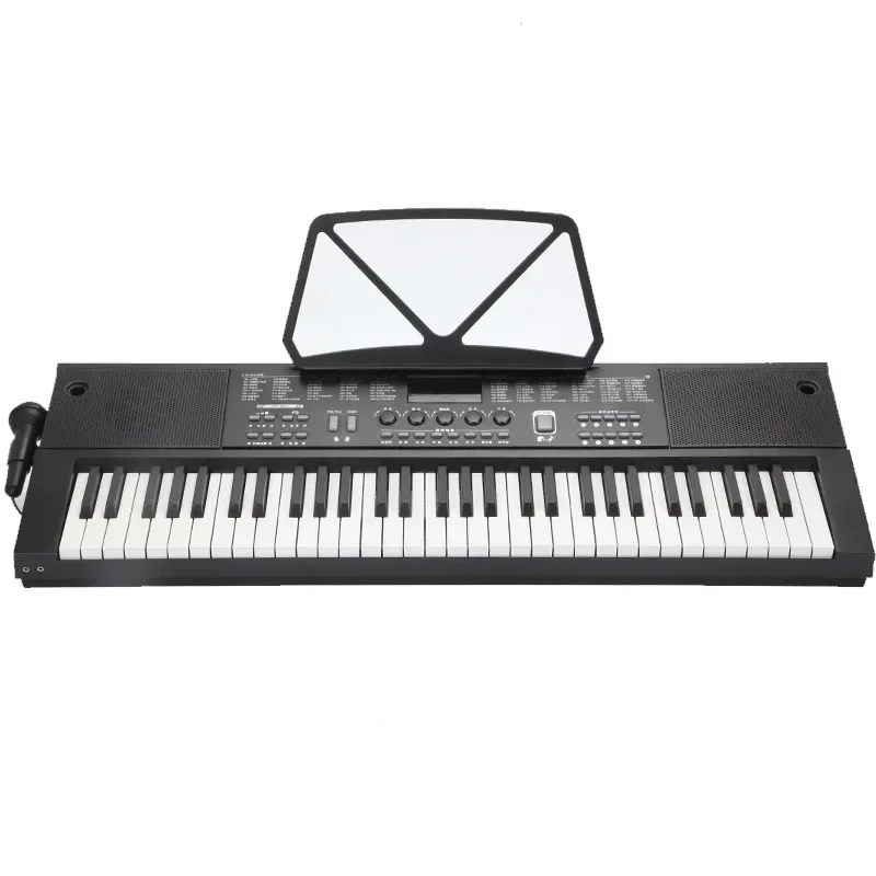 Rechargeable Electronic Organ 61 Keys Children's Musical Piano with Microphone Wood Grain Keyboard Kids Professional Toy Pianos