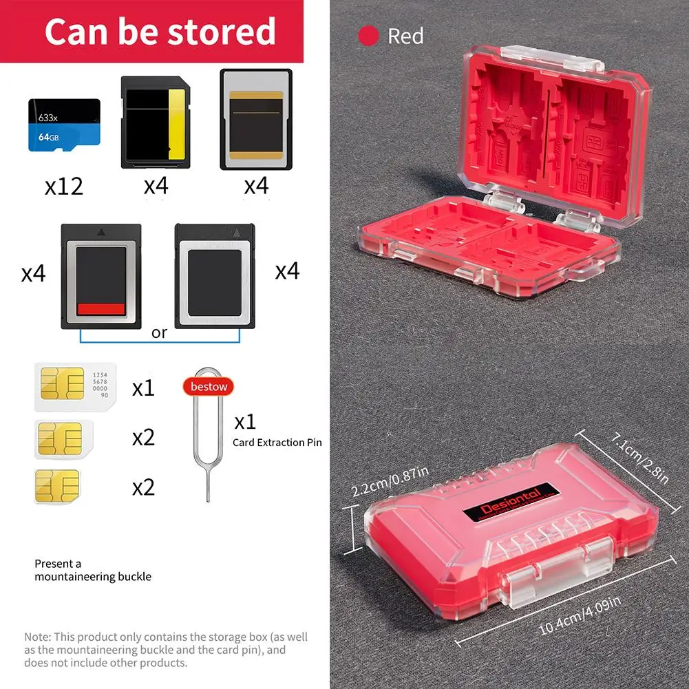 

Memory Card Case for TF/SD/CF/CF-A/XQD/SIM Card Water-Resistant Anti-Shock Memory Card Wallet Card Storage Case for DJI Ins H4D5