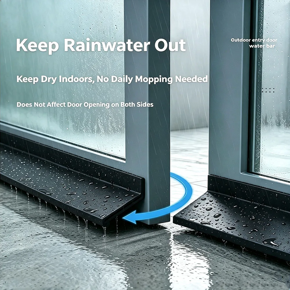 1.1m TPE Water Blocking Board 1/2PCS Waterproof Rain Deflector for Balcony Window Sill Water Stopper Bar Seal Strip