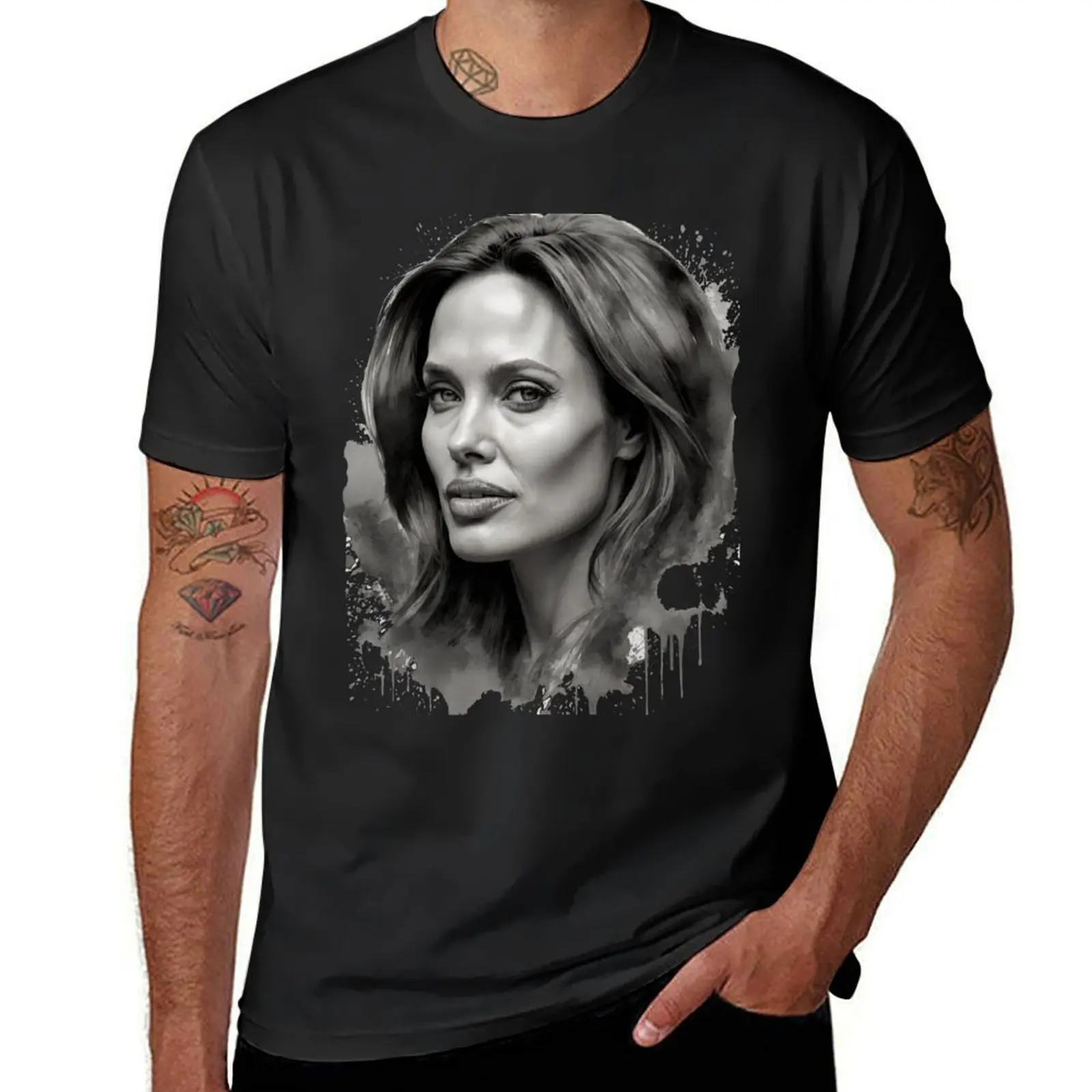 Angelina Jolie photoart T-Shirt blanks cute clothes heavy weight t shirts for men