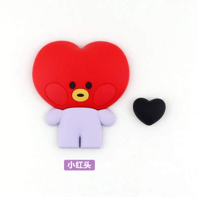 BT21 حفرة جراب هاتف دمية تاتا كوكي مغناطيس الثلاجة الكرتون بولي كلوريد الفينيل لينة الغراء Chimmy لتقوم بها بنفسك ثقب حقيبة الملحقات هدية الزخرفية