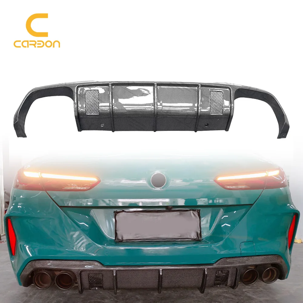 Carbon Fiber V Style Car Rear Bumper Diffuser Lip Fins For BMW M8