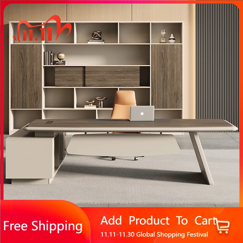 

Minimalist Long Office Desk Drawer Reception Computer Long Office Desk Modern Executive Escritorio Oficina Commercial Furniture