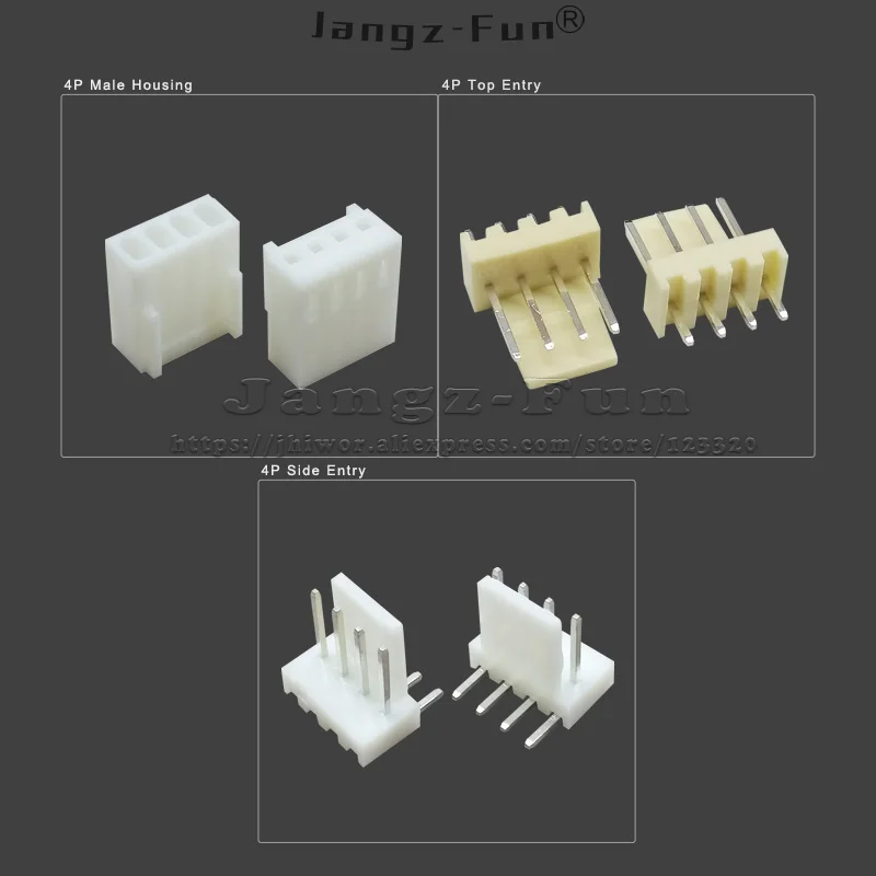 電気ケーブルコネクタ,オスおよびメス,100,4 p,jst 2510,2.54mm,4ピン,2.54個