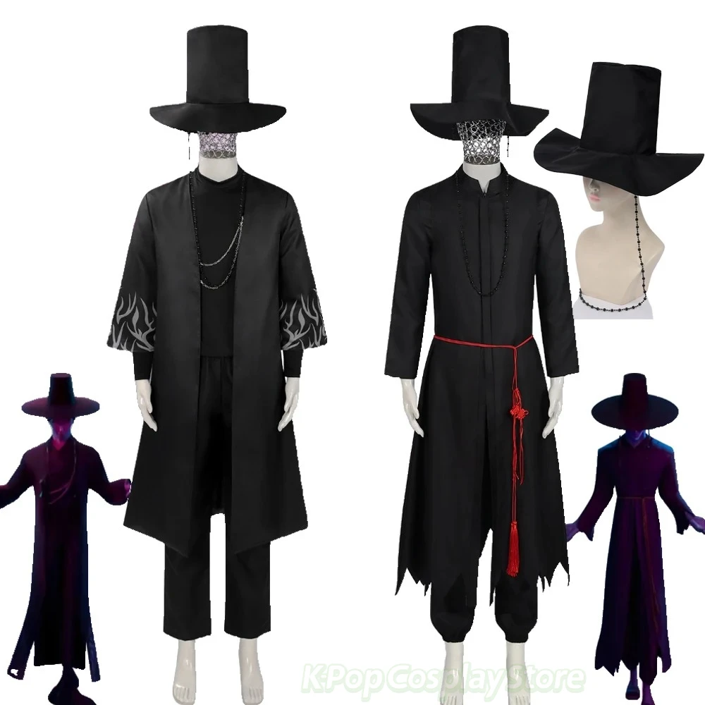 

New Movie Demon KPOP Saja Boys Jinu Cosplay Costume Men Your Idol Black Robes Performance Uniform Halloween Carnival Clothes
