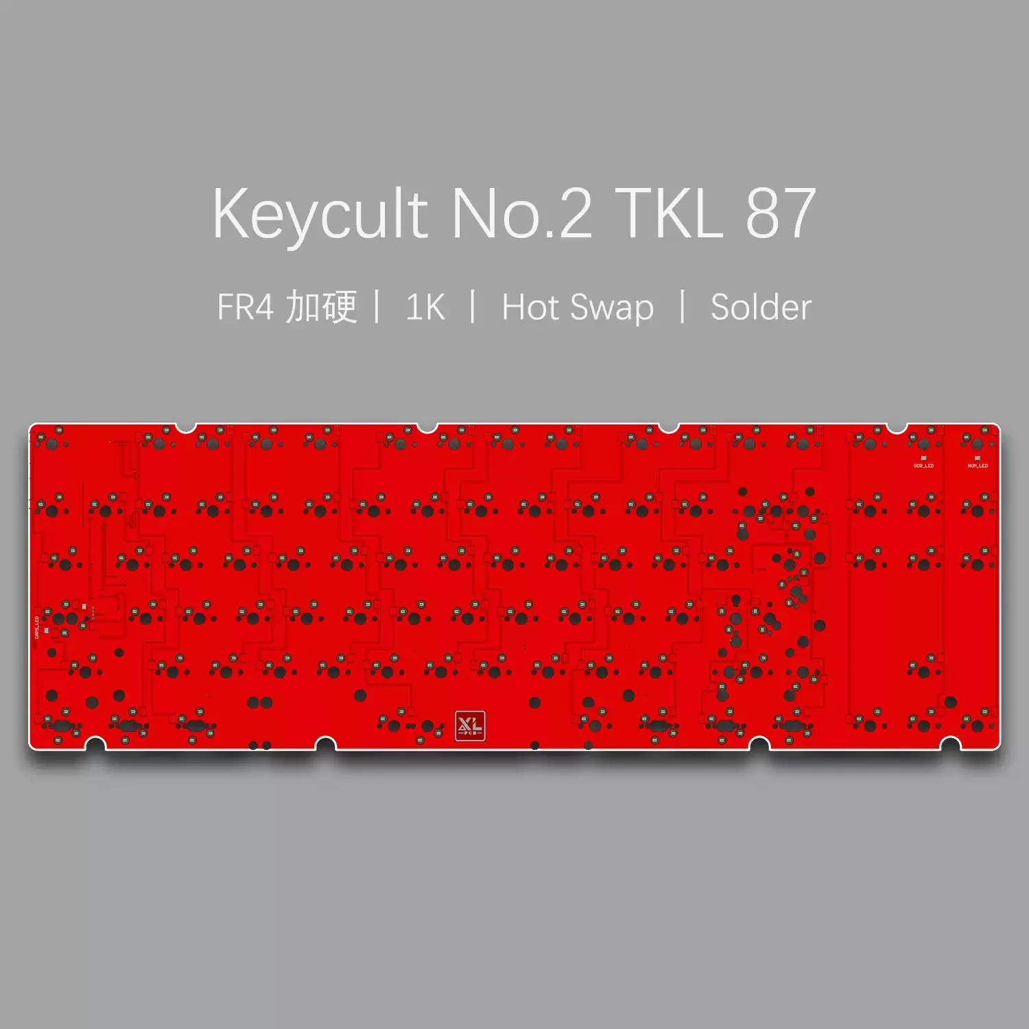 Replacement PCB for Keycult No.2 80 TKL Keyboard HOTSWAP/Solerable VIA remap
