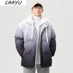 CAAYU 2022 Winter Down Jacket Men's Hip Hop Harajuku Oversized Body Warmer Coat Japanese Streetwear Windproof Outwear Coat Male