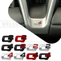 3D Metal Q2 Q4 Logo Car Steering wheel Emblem Interior Badge Sticker Decals For Alfa Romeo Giulietta Giulia Mito 147 156 Stelvio