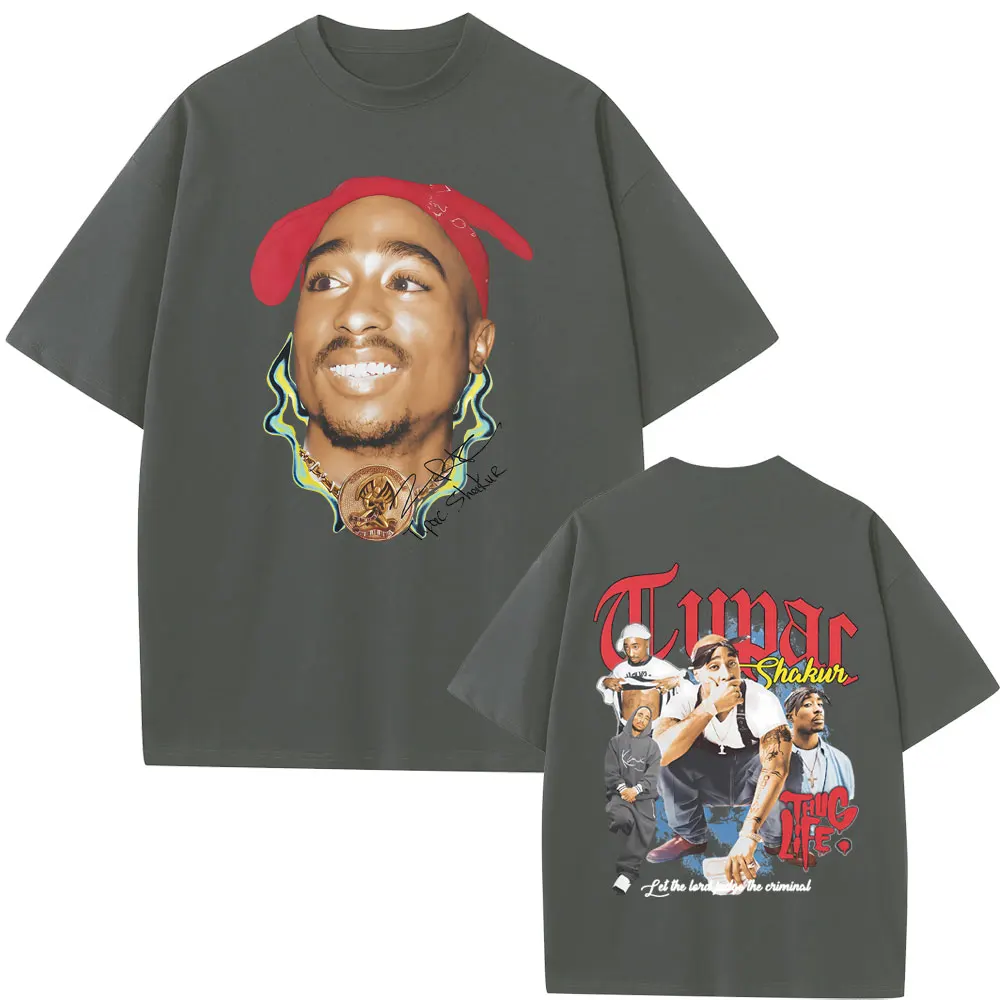 Rapper Tupac 2pac Graphic T-shirt Men Women Hip Hop Fashion Vintage T Shirts Casual Oversized T Shirts High Quality Cotton Tops