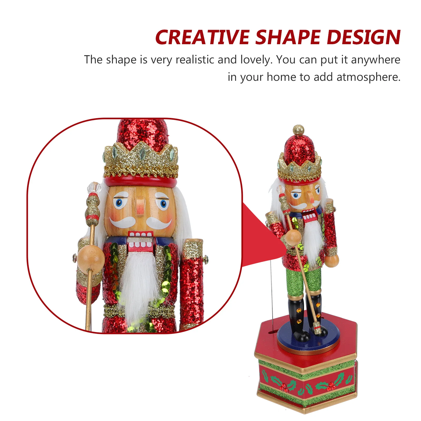 

Nutcracker Musical Box Wooden Iron Cotton Materials Xmas Gift Ornament Desktop Decor Melodies Player Party Favors Gift