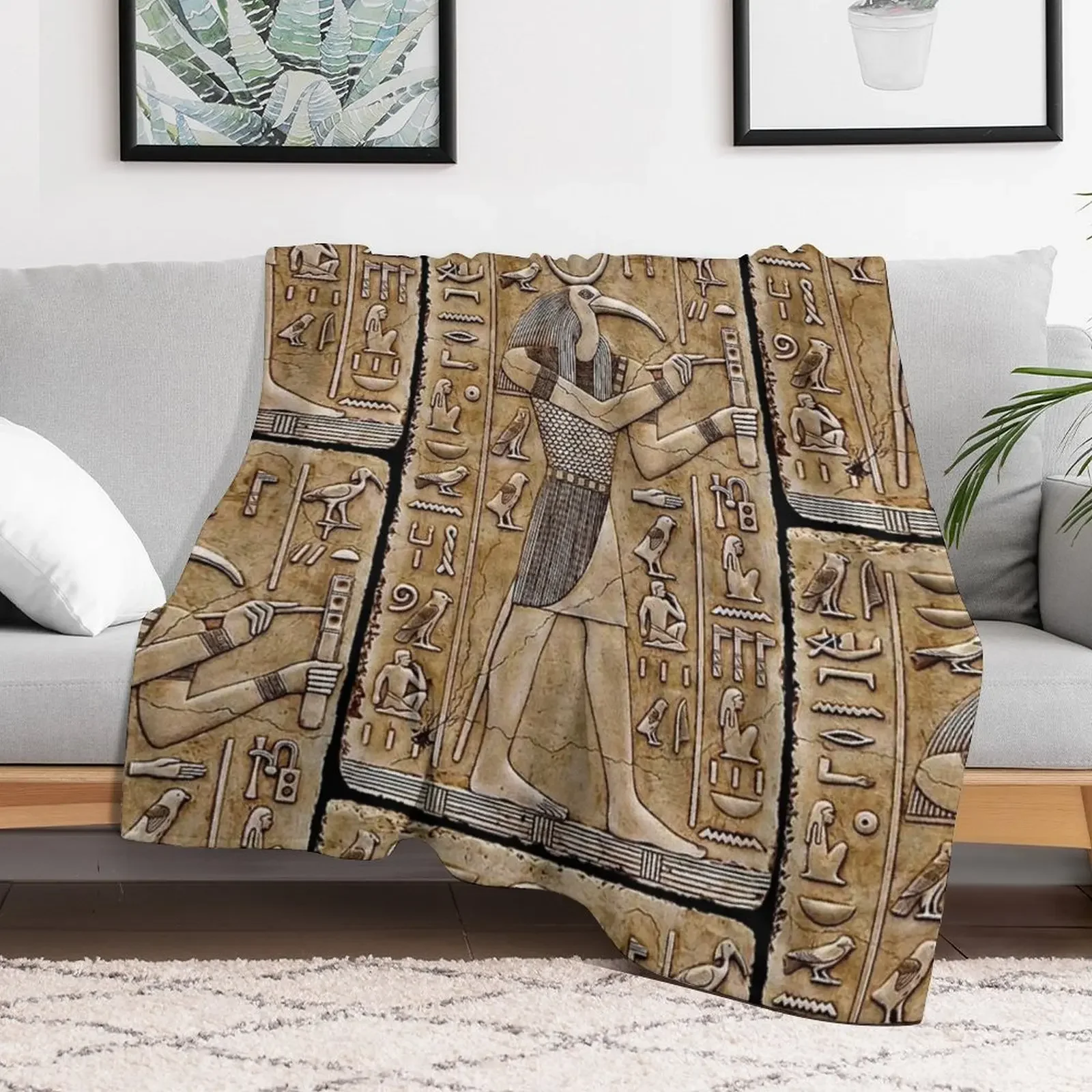 Thoth -Ancient Egyptian deity Throw Blanket halloween Beach Personalized Gift Luxury St Blankets