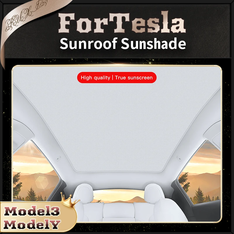 

For Tesla ModelY Model3 2022 Sunshade For Tesla Car Model 3 Sunshade Roof Sunscreen Insulation Baffle Model Y Accessories